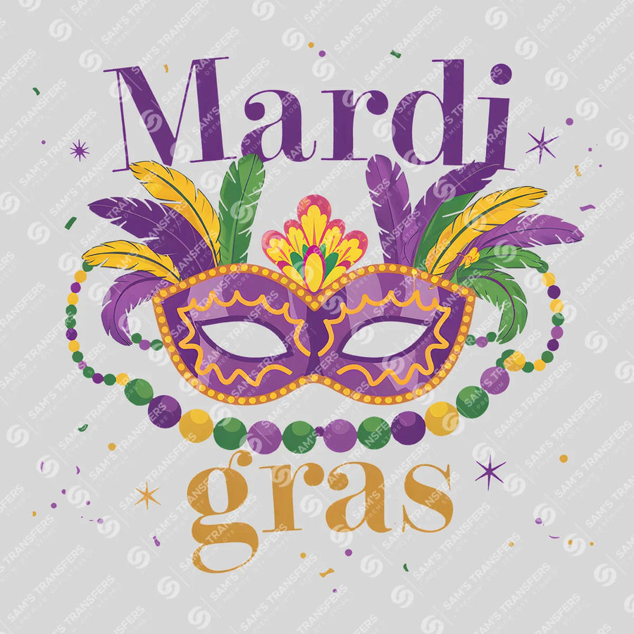 Mardi Gras Masquerade Ready-to-Press DTF Transfer | SAT01157