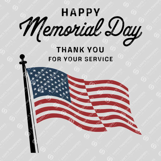 Apparel featuring a Thank You for Your Service-themed DTF transfer.