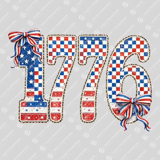 Apparel featuring a 1776-themed DTF transfer.