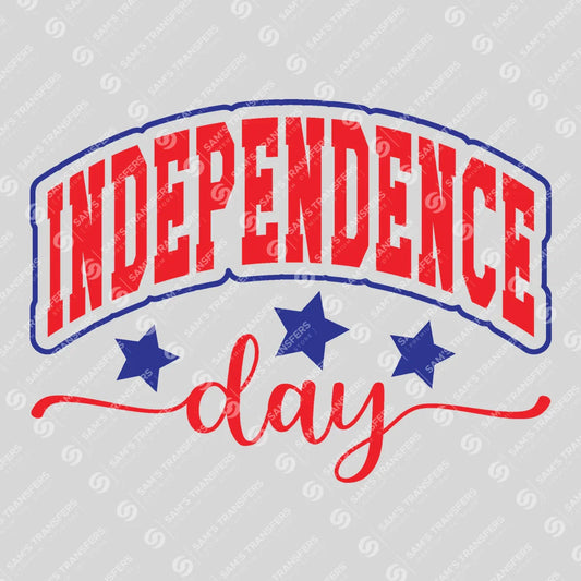 Apparel featuring a Independence Day-themed DTF transfer.