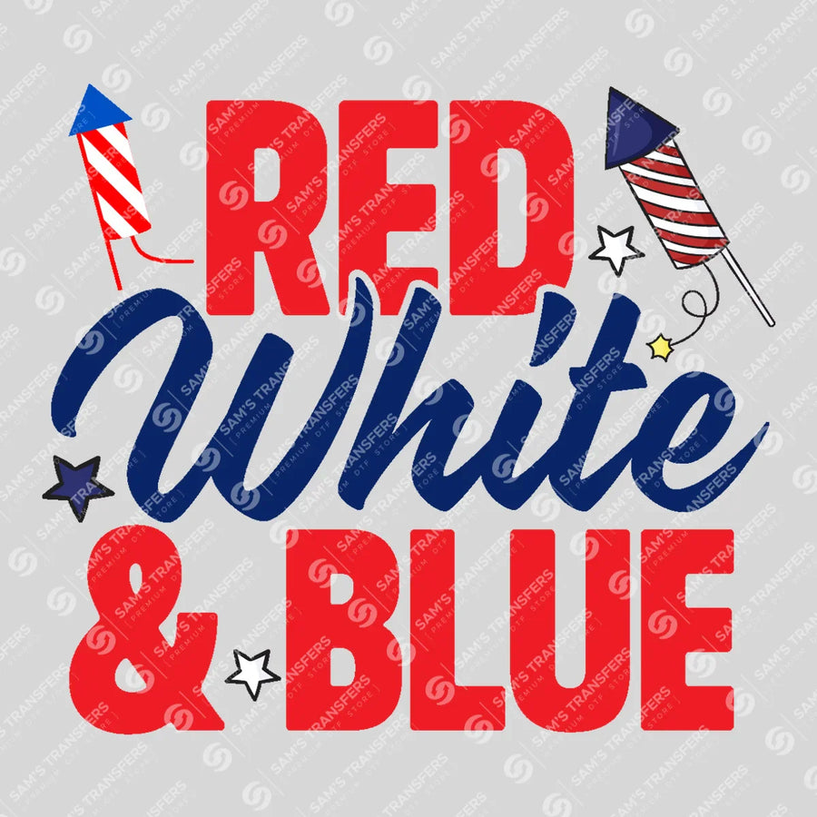 Red White and Blue Ready-to-Press DTF Transfer | SAT01355