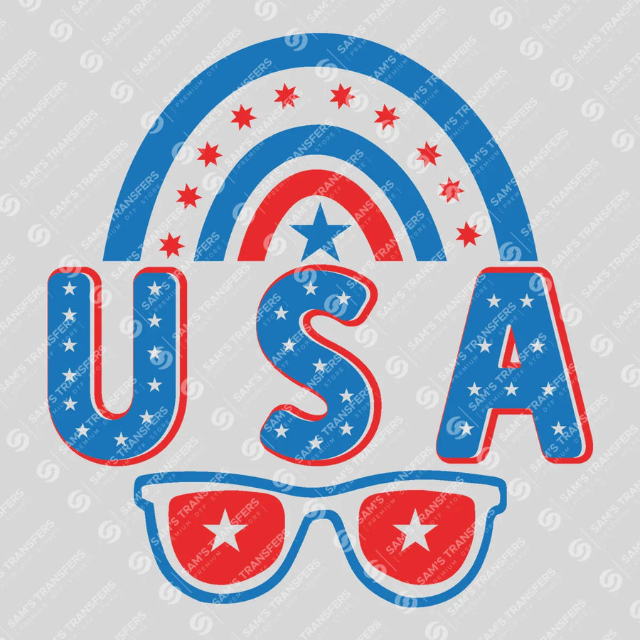 USA Rainbow Sunglasses Ready-to-Press DTF Transfer | SAT01392