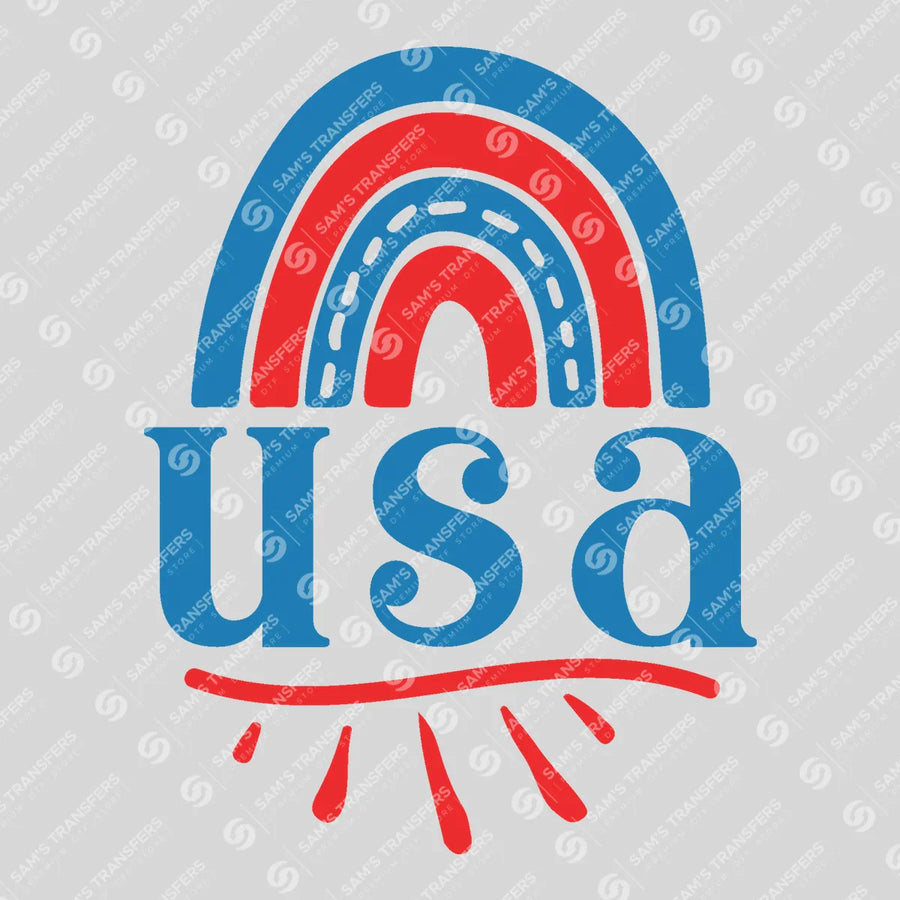 USA Boho Rainbow Ready-to-Press DTF Transfer | SAT01394