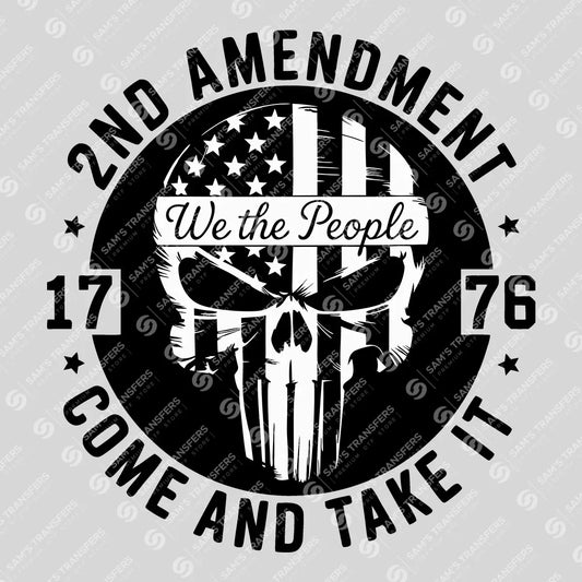 Apparel featuring a 2nd Amendment We the People-themed DTF transfer.