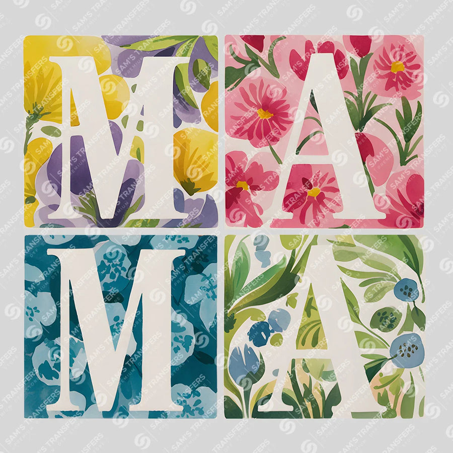 Mama Watercolor Tiles Ready-to-Press DTF Transfer | SAT01478