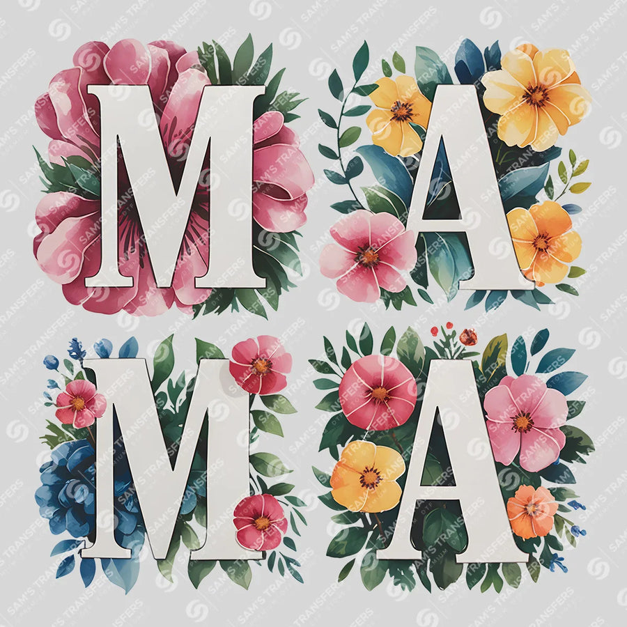 Mama Floral Wreath Letters Ready-to-Press DTF Transfer | SAT01479