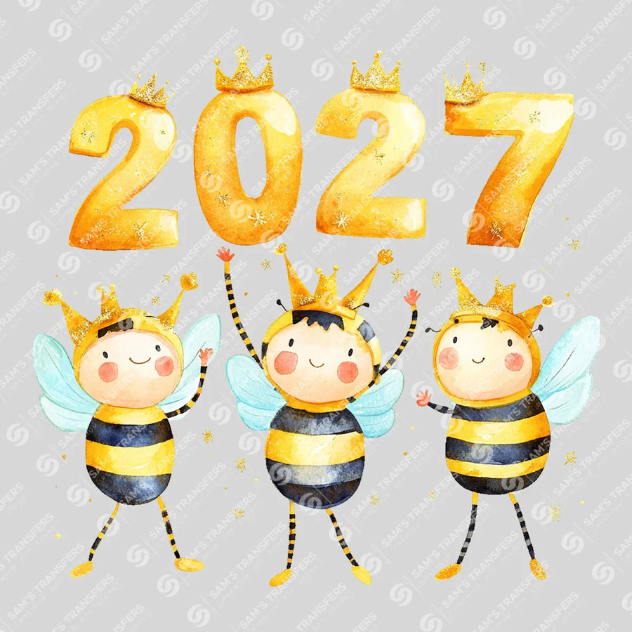 Happy 2027 Queen Bees Ready-to-Press DTF Transfer | SAT01512