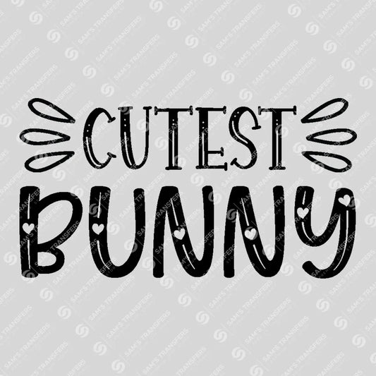 Apparel featuring a Cutest Bunny-themed DTF transfer.