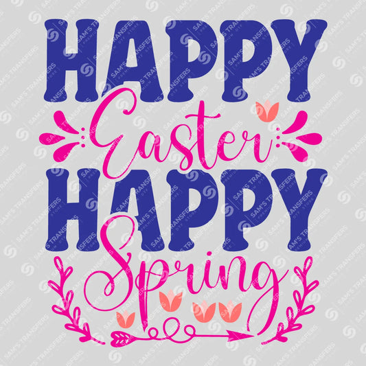 Apparel featuring a Happy Easter Happy Spring Colorful-themed DTF transfer.