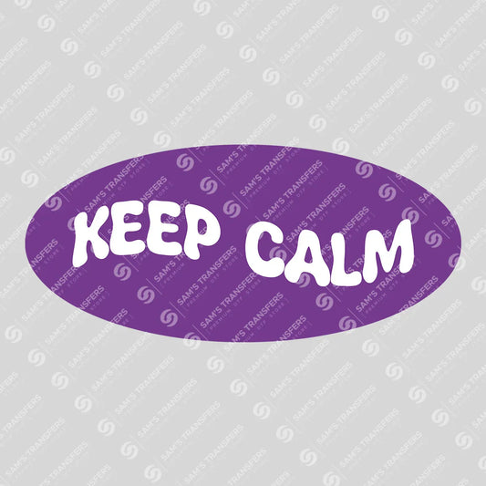 Apparel featuring a Keep Calm-themed DTF transfer.