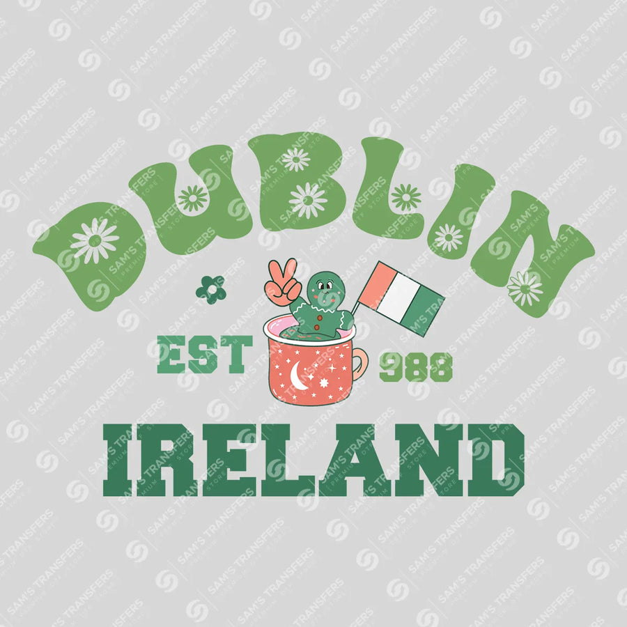 Dublin Ireland Est 988 Ready-to-Press DTF Transfer | SAT01793