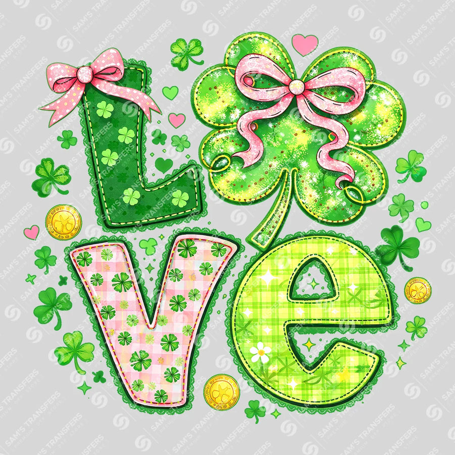 Love Shamrock Doodle Ready-to-Press DTF Transfer | SAT01914