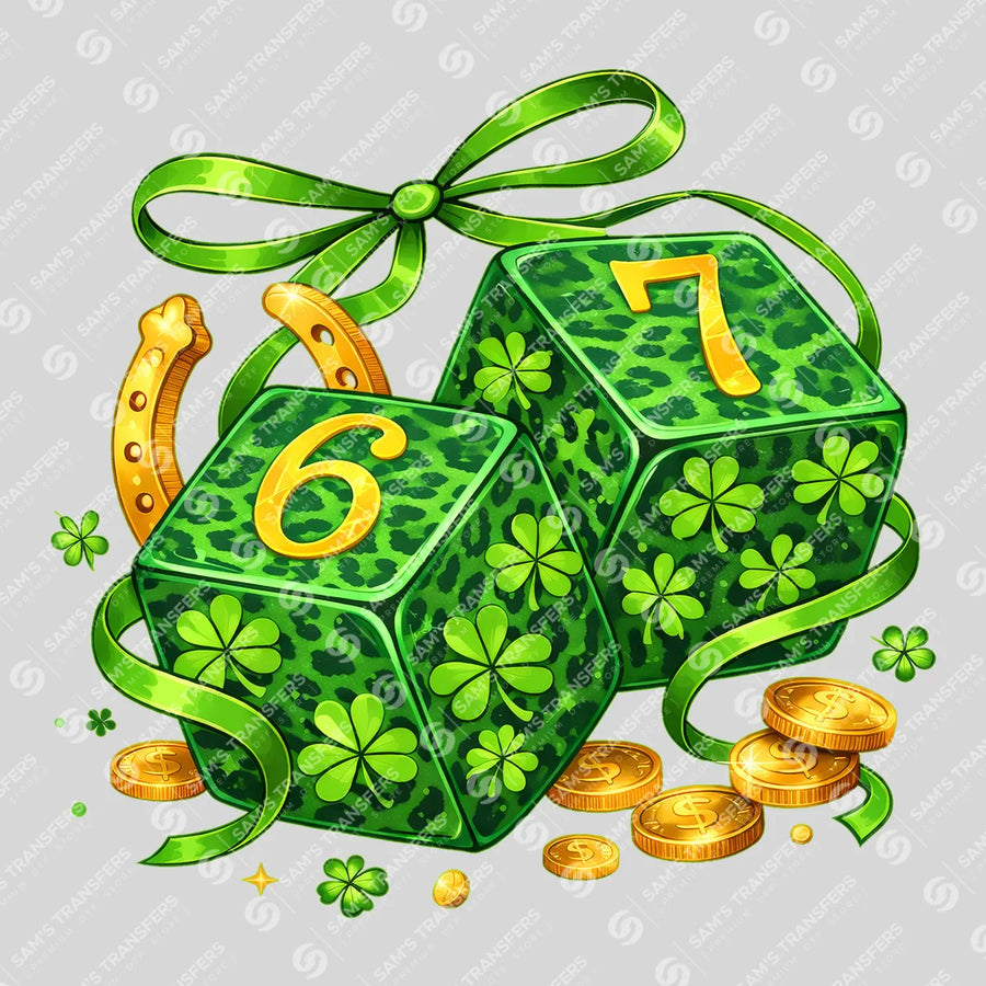 Lucky Leopard Dice Ready-to-Press DTF Transfer | SAT02040