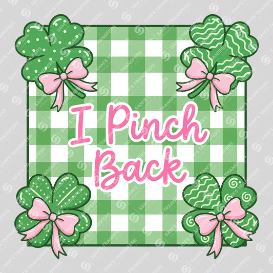 Apparel featuring a I Pinch Back Gingham Bows-themed DTF transfer.