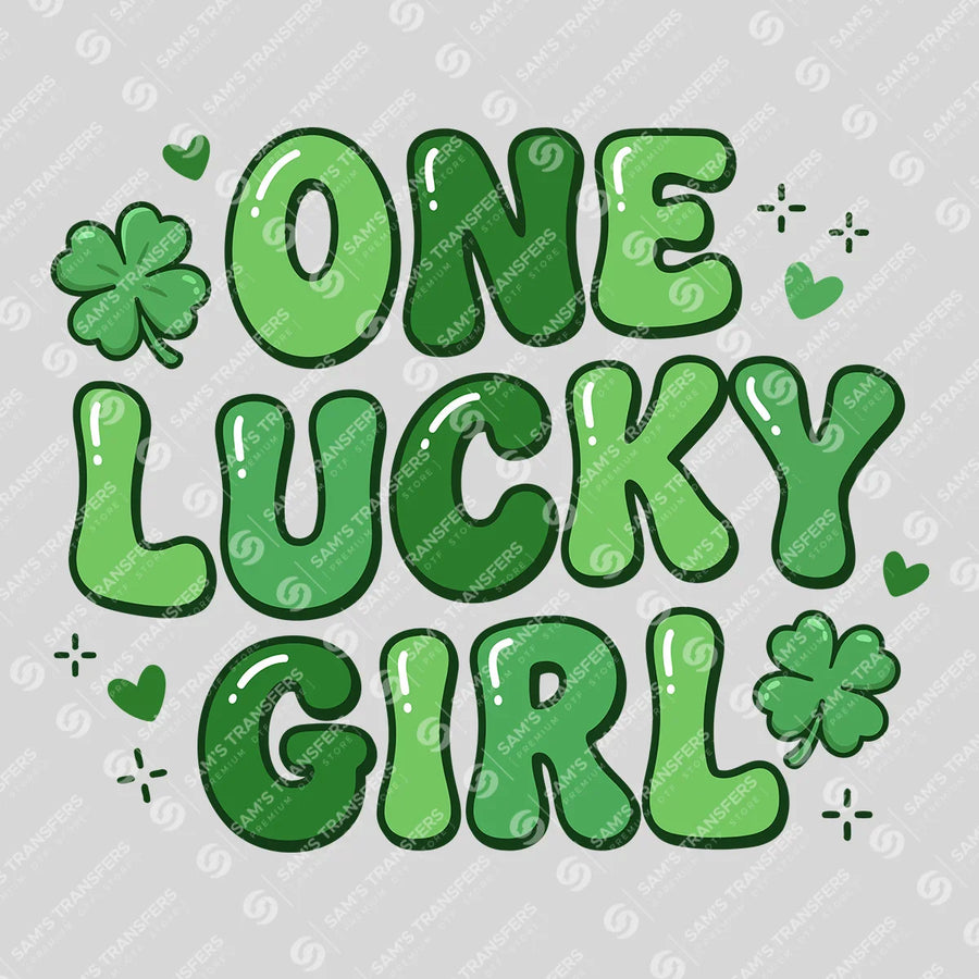 One Lucky Girl Bubble Ready-to-Press DTF Transfer | SAT02045