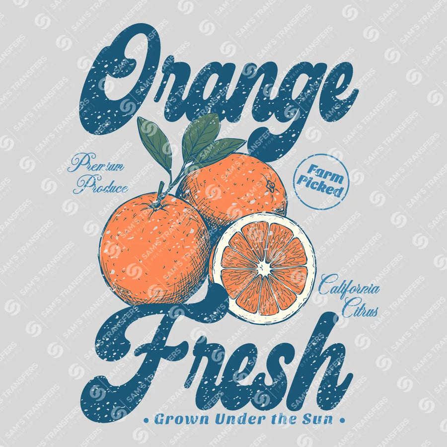 Orange Fresh Retro Ready-to-Press DTF Transfer | SAT02132