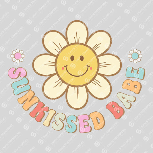 Apparel featuring a Sunkissed Babe Daisy-themed DTF transfer.