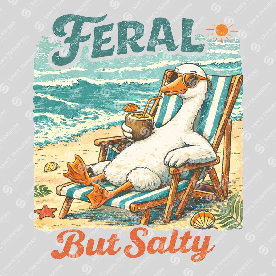 Feral But Salty Seagull Vintage Ready-to-Press DTF Transfer | SAT02193