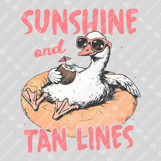 Apparel featuring a Sunshine And Tan Lines Goose-themed DTF transfer.
