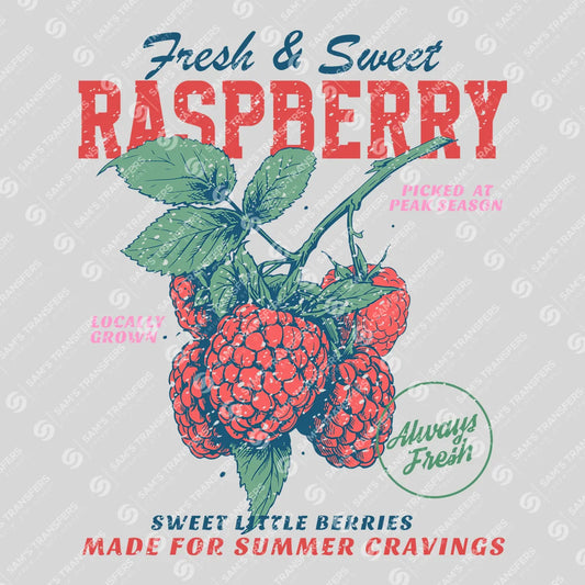 Apparel featuring a Fresh And Sweet Raspberry-themed DTF transfer.
