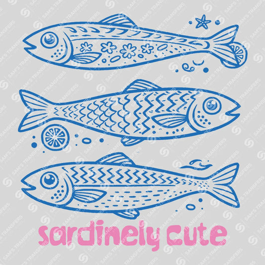 Apparel featuring a Sardinely Cute Folk Art Fish-themed DTF transfer.