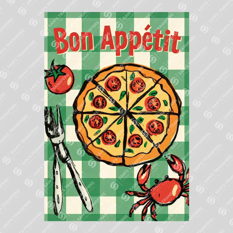 Bon Appetit Pizza Picnic Ready-to-Press DTF Transfer | SAT02240