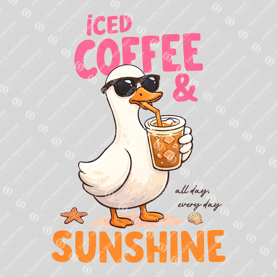 Iced Coffee And Sunshine Goose Ready-to-Press DTF Transfer | SAT02248