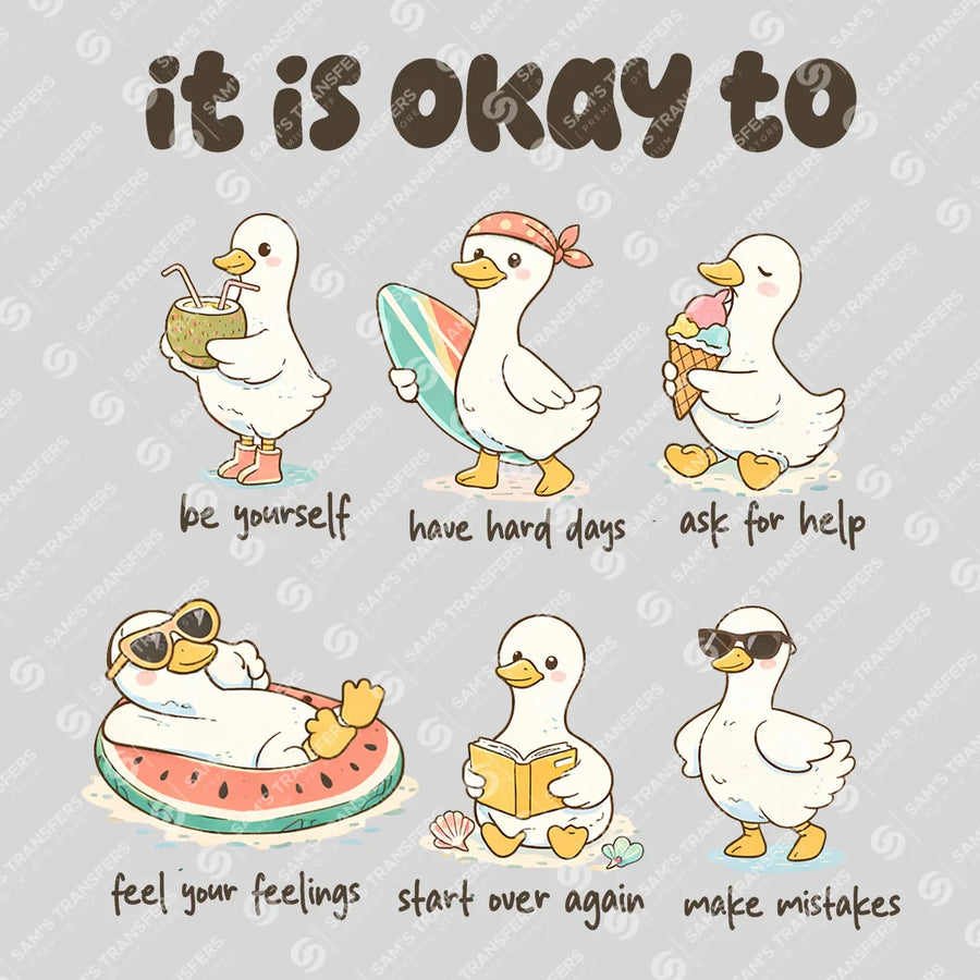 It Is Okay To Beach Ducks Ready-to-Press DTF Transfer | SAT02253