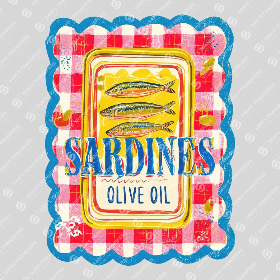 Sardines Olive Oil Vintage Ready-to-Press DTF Transfer | SAT02255