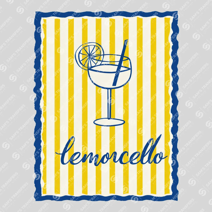 Limoncello Striped Poster Ready-to-Press DTF Transfer | SAT02268