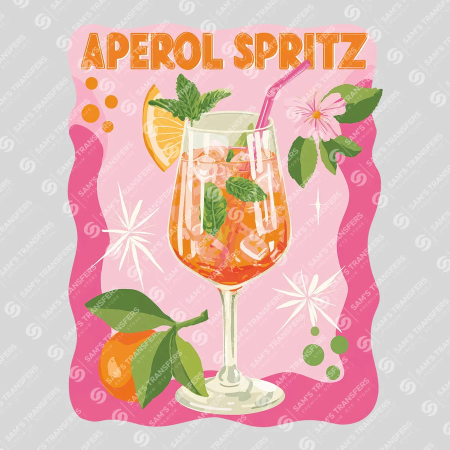 Aperol Spritz Cocktail Ready-to-Press DTF Transfer | SAT02275