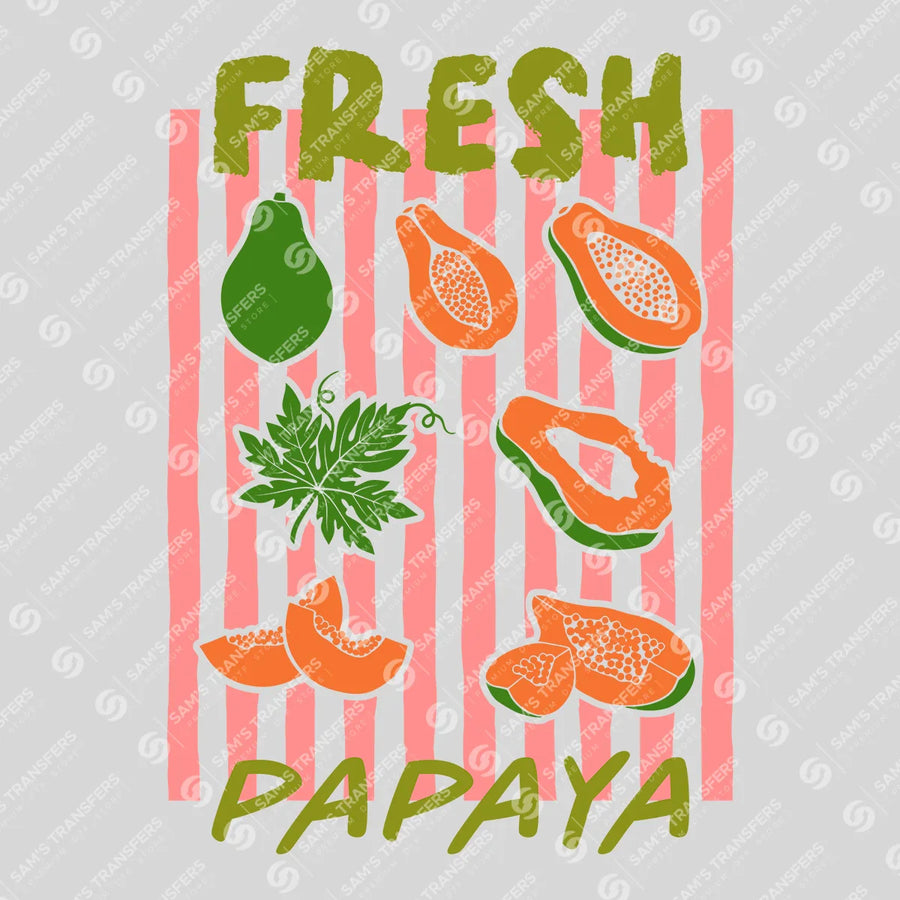 Fresh Papaya Pink Stripe Ready-to-Press DTF Transfer | SAT02293