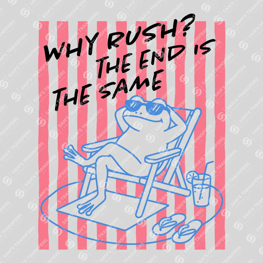 Why Rush Frog Pink Stripe Ready-to-Press DTF Transfer | SAT02297