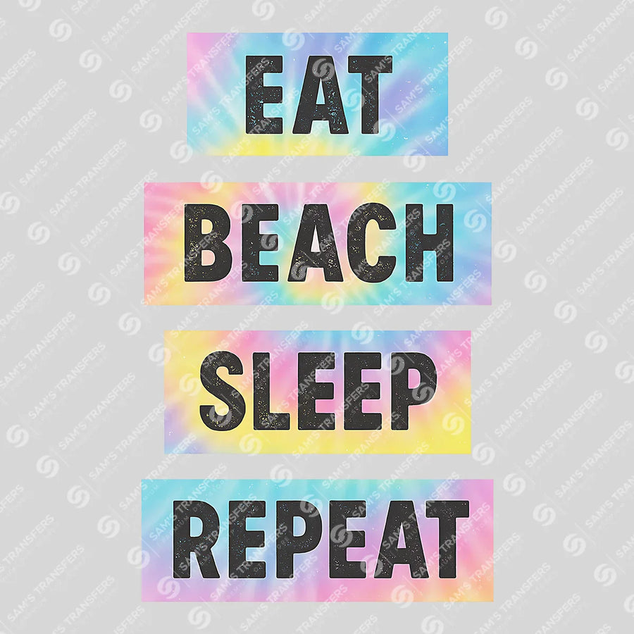 Eat Beach Sleep Repeat Ready-to-Press DTF Transfer | SAT02321