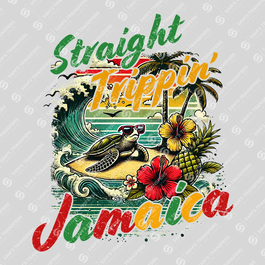 Straight Trippin' Jamaica Ready-to-Press DTF Transfer | SAT02342