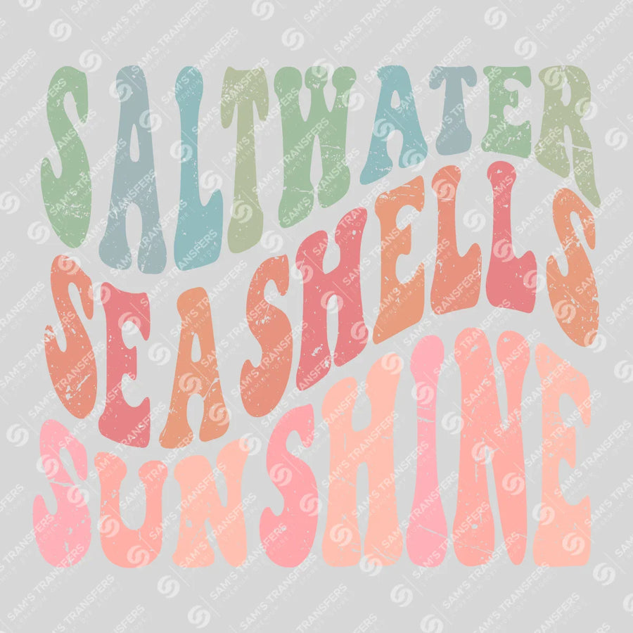 Saltwater Seashells Sunshine Ready-to-Press DTF Transfer | SAT02357