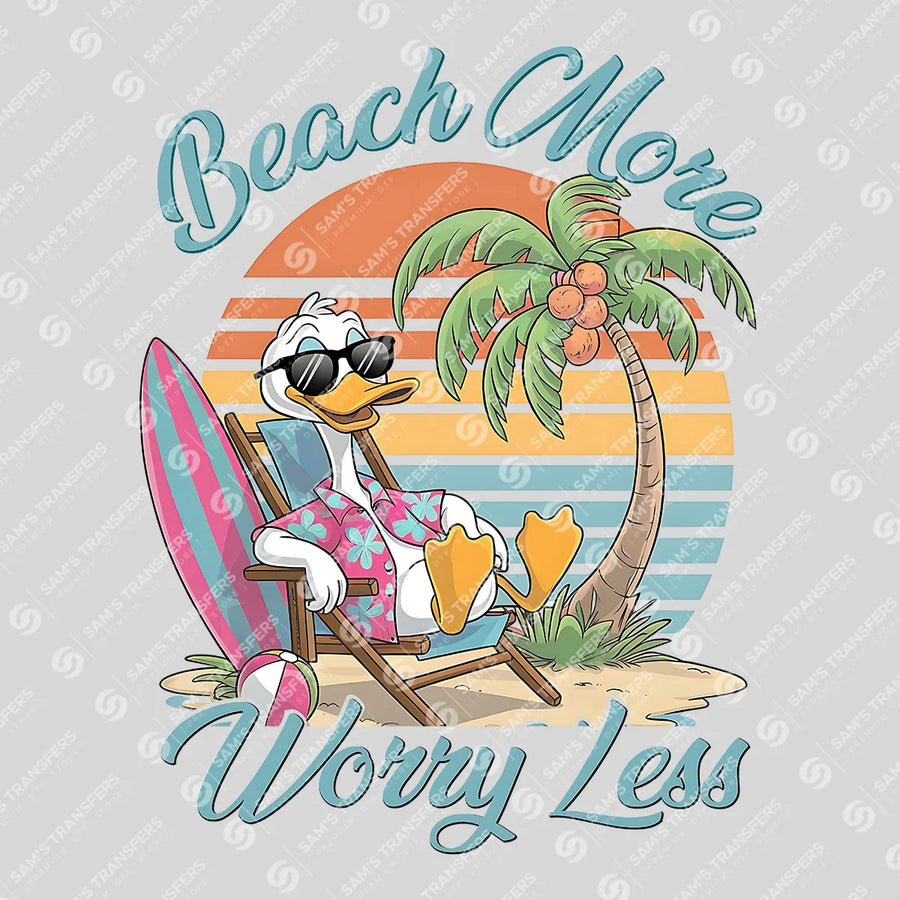 Beach More Worry Less Ready-to-Press DTF Transfer | SAT02371