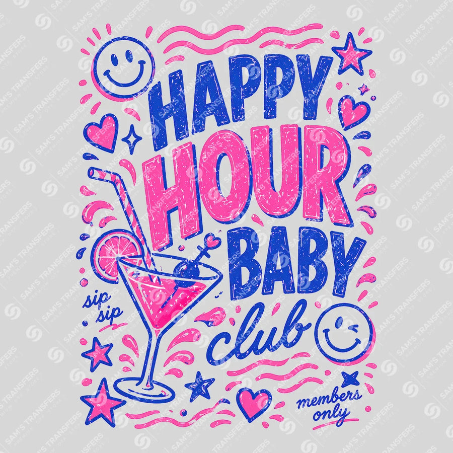 Happy Hour Baby Club Ready-to-Press DTF Transfer | SAT02395