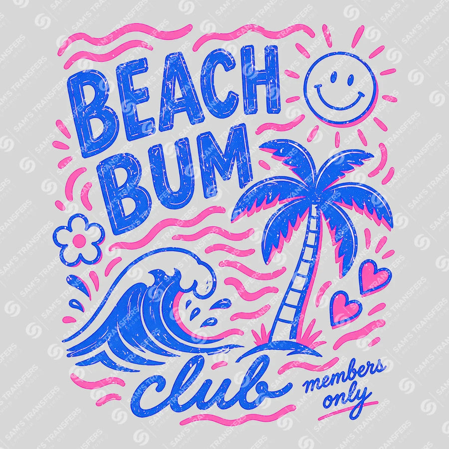 Beach Bum Club Ready-to-Press DTF Transfer | SAT02402