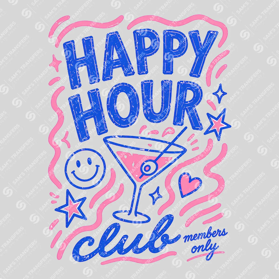 Happy Hour Club Ready-to-Press DTF Transfer | SAT02403