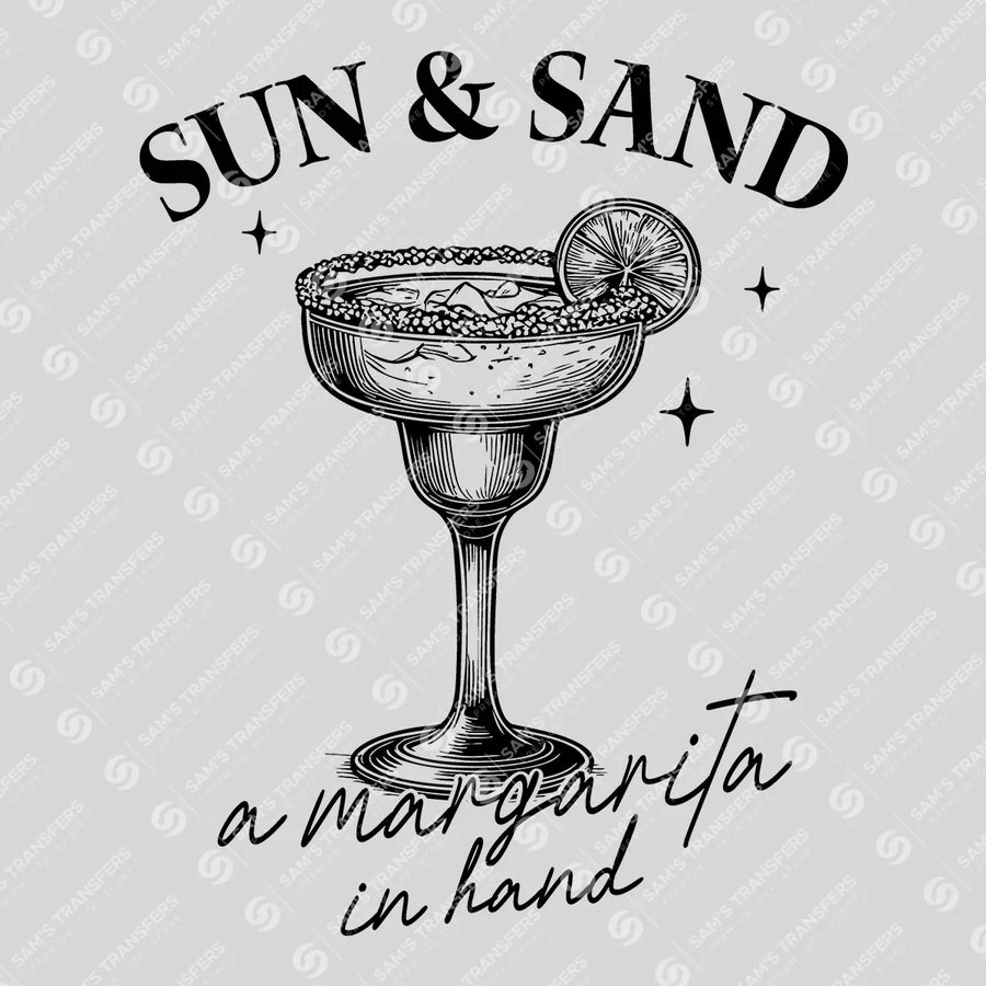 Sun & Sand a Margarita in Hand Ready-to-Press DTF Transfer | SAT02416