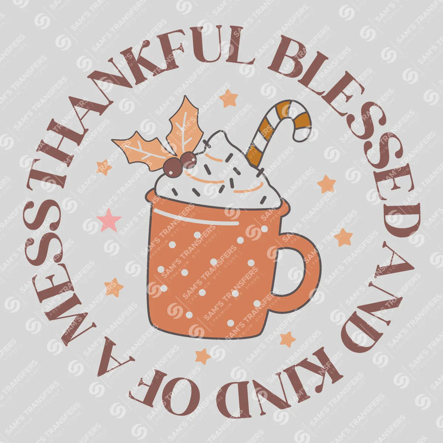 Thankful Blessed and Kind of a Mess Ready-to-Press DTF Transfer | SAT02451