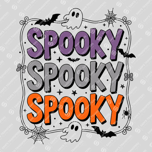 Apparel featuring a Spooky-themed DTF transfer.