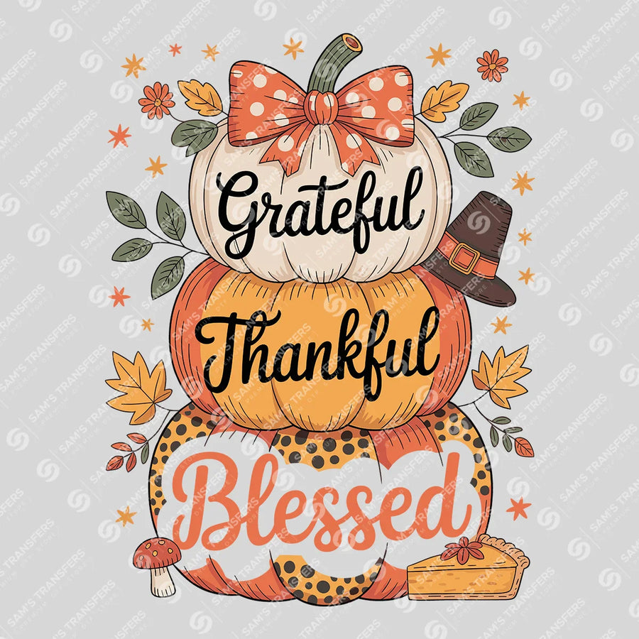 Grateful Thankful Blessed Ready-to-Press DTF Transfer | SAT02477