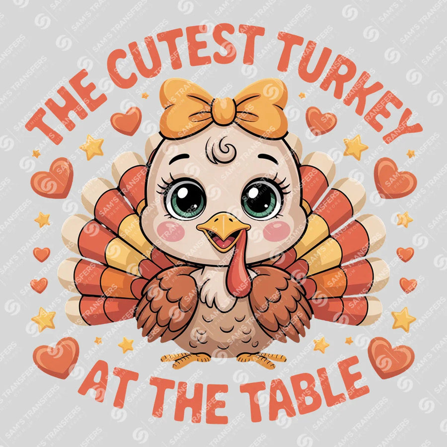 The Cutest Turkey at the Table Ready-to-Press DTF Transfer | SAT02509