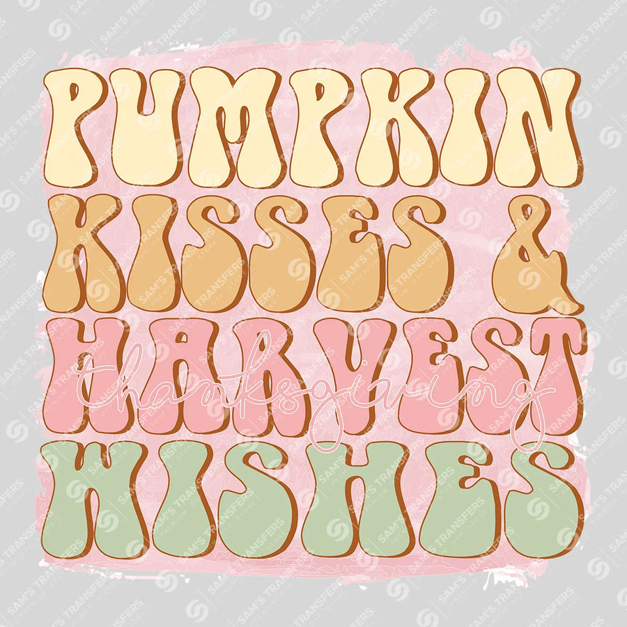 Pumpkin Kisses And Harvest Wishes Ready-to-Press DTF Transfer | SAT02578