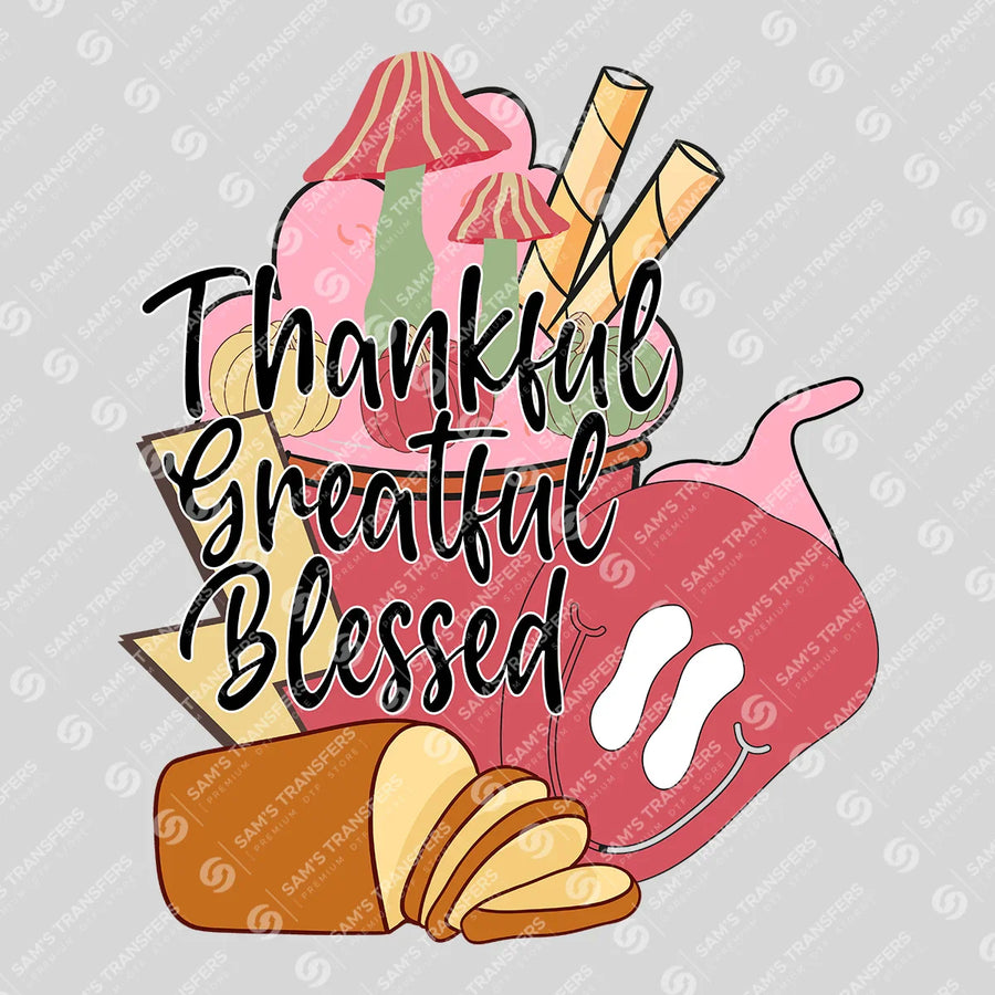 Thankful Grateful Blessed Ready-to-Press DTF Transfer | SAT02600