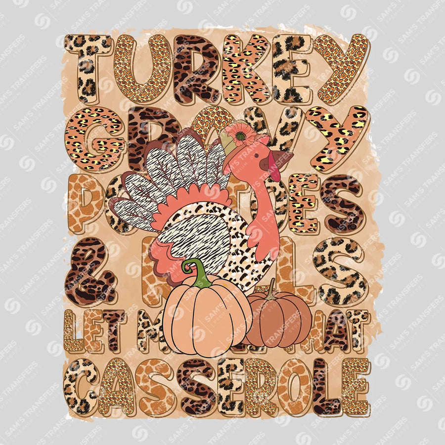 Turkey Gravy Potatoes Casserole Ready-to-Press DTF Transfer | SAT02638