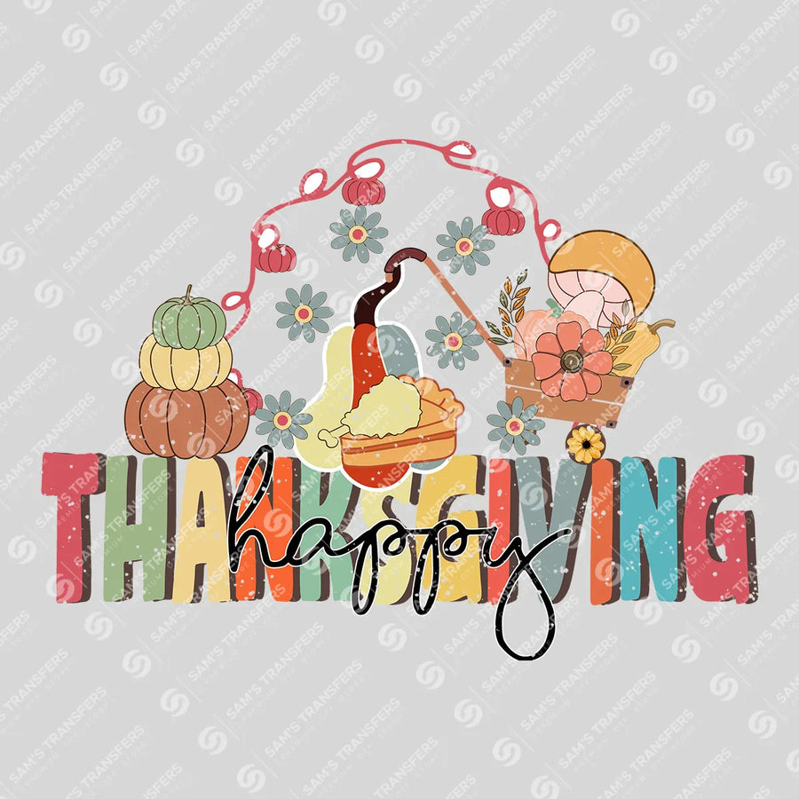 Happy Thanksgiving Ready-to-Press DTF Transfer | SAT02644