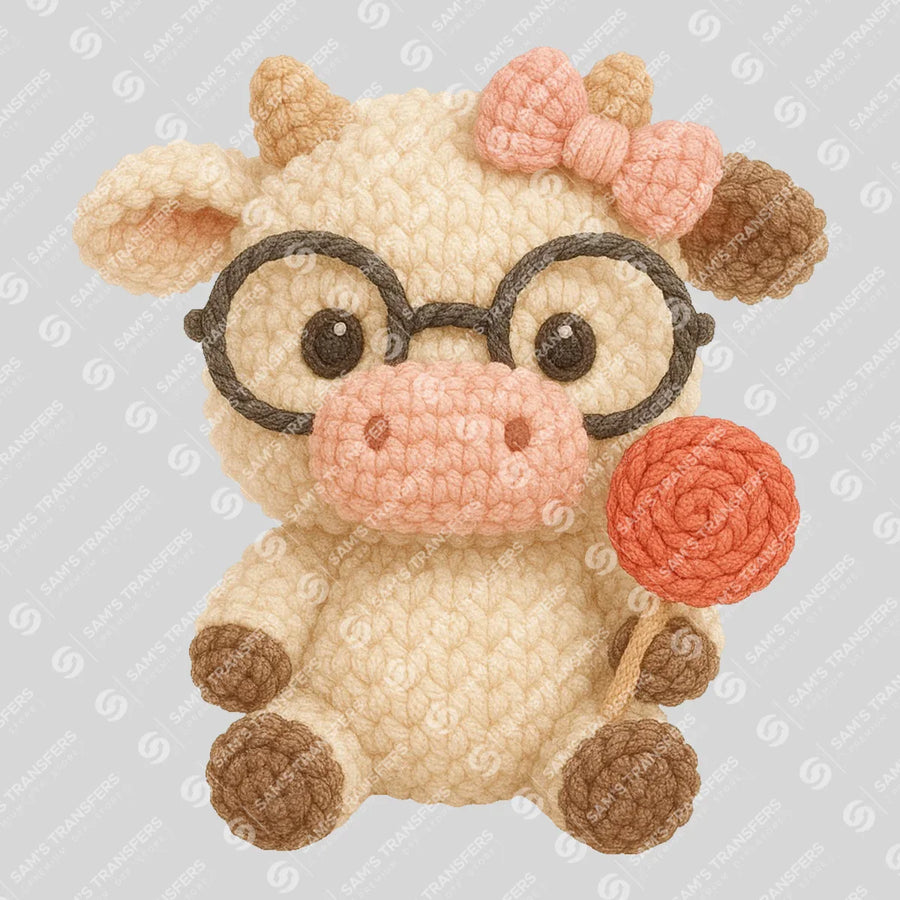Crochet Cow Ready-to-Press DTF Transfer | SAT02691